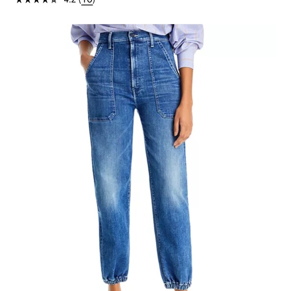MOTHER Blue Denim Joggers - Picture 1 of 6